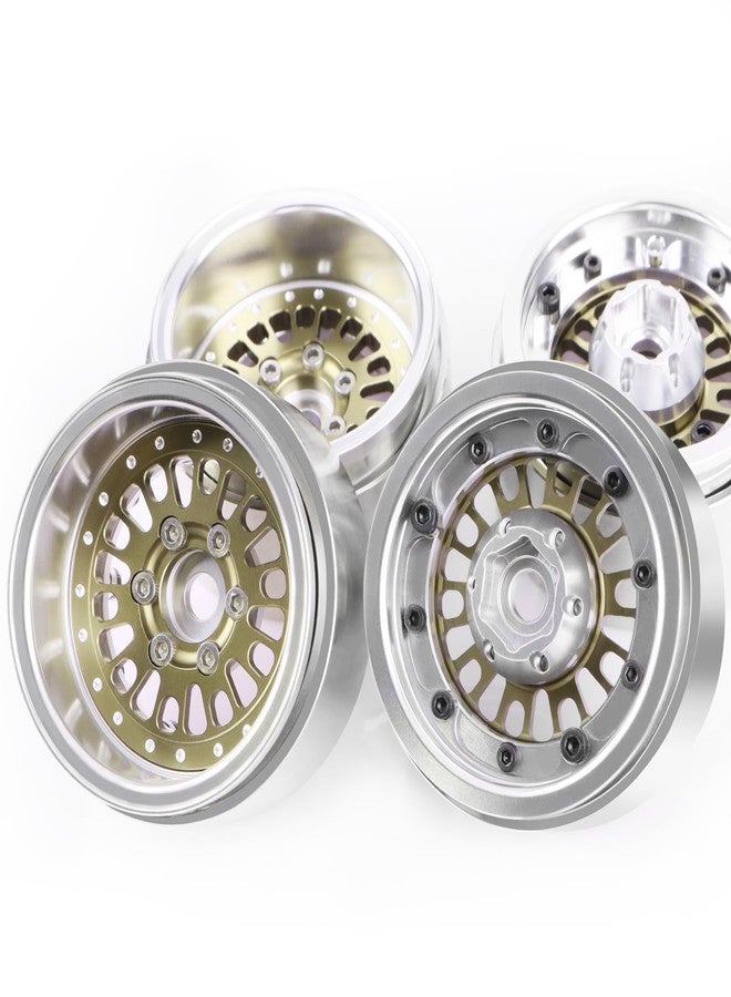 GIXCEL 1.9 Beadlock Wheel Rim, Aluminum Negative Offset 10.5mm 164g Super Heavy Deep Dish Wheels for 1/10 RC Crawler SCX10 TRX4 TRX6 VS4-10 GEN7 GEN8 Upgrade Parts, 4PCS (Desert Titanium) - Image 2